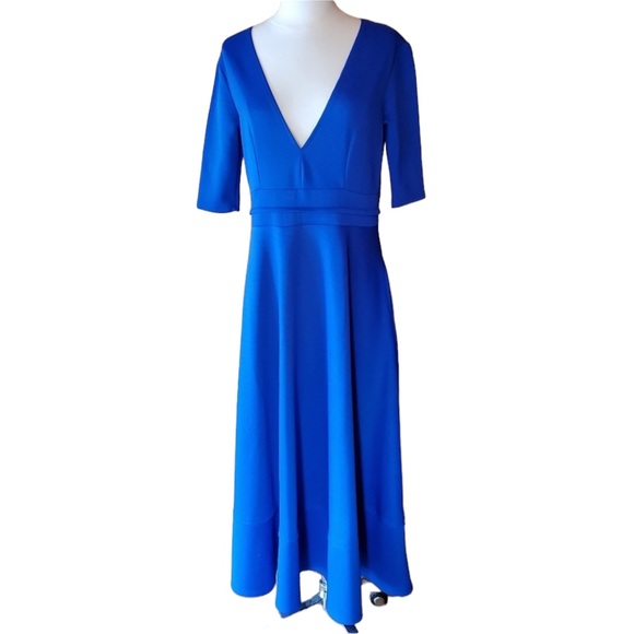Vintage Royal Blue‎ Polyester/Cotton Dress - Picture 1 of 6